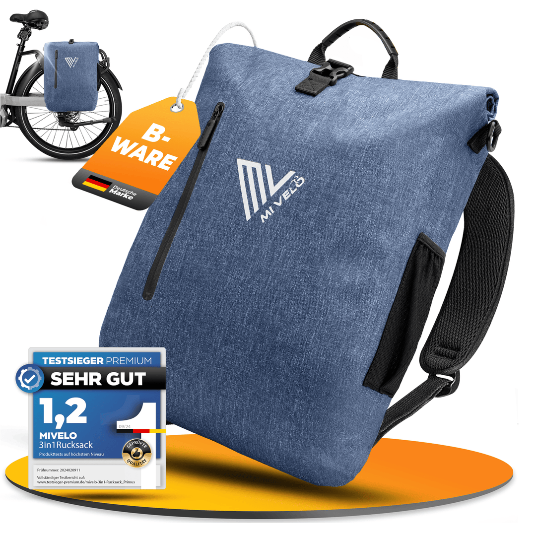 MiVelo B-Ware 3in1 Fahrradtasche Rucksack wasserdicht 20L – MIVELO