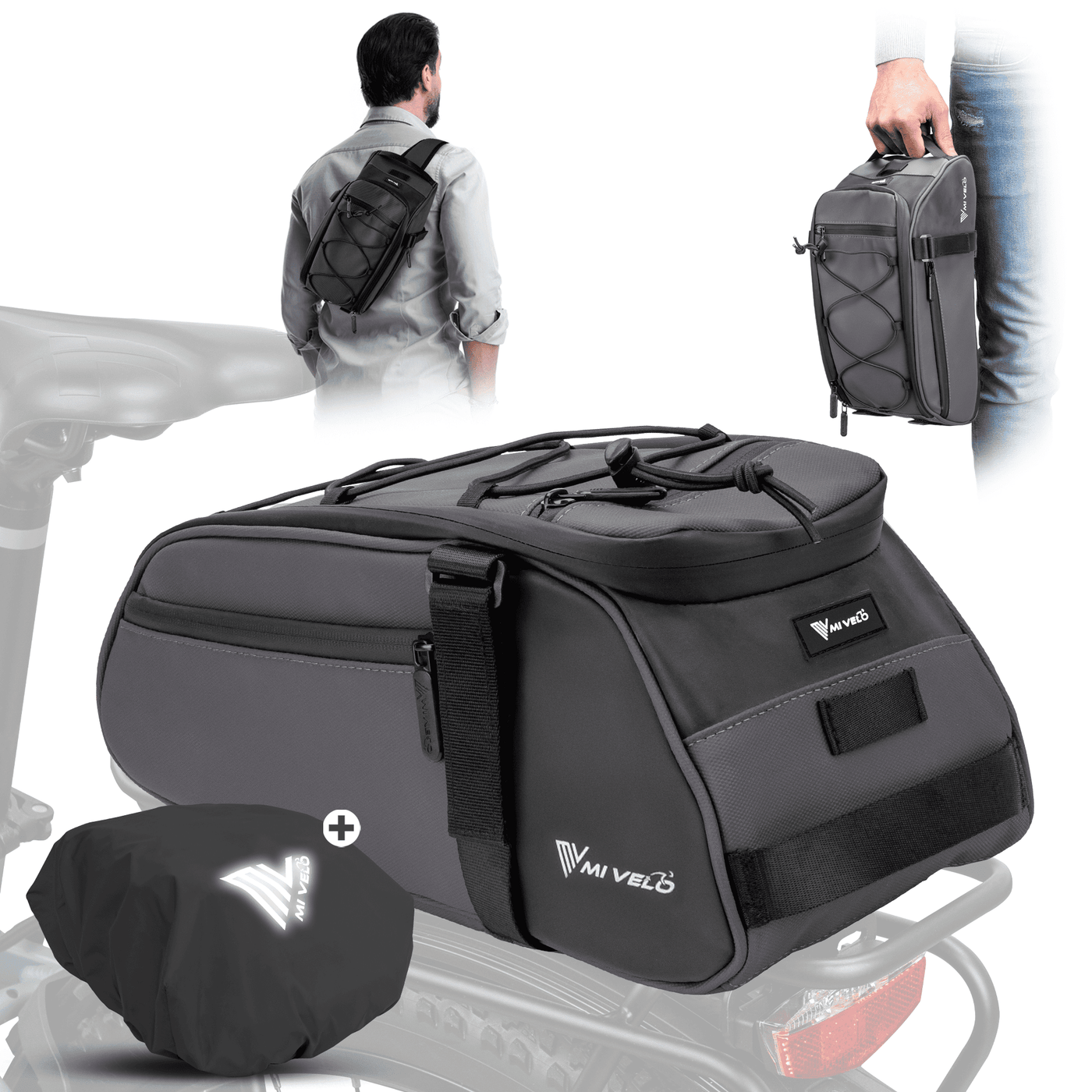 Gepäckträgertasche mit 3in1 Funktion aus recyceltem Material "Neo"