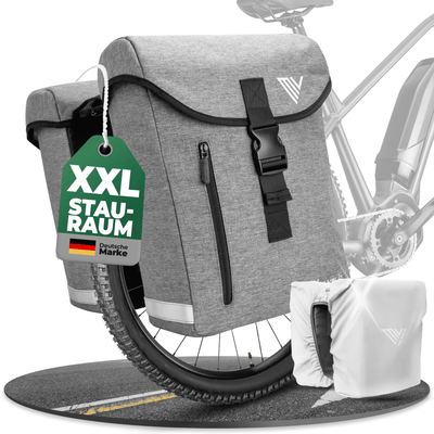 Fahrrad Doppeltasche aus recyceltem Material 36L "DUPLEX"