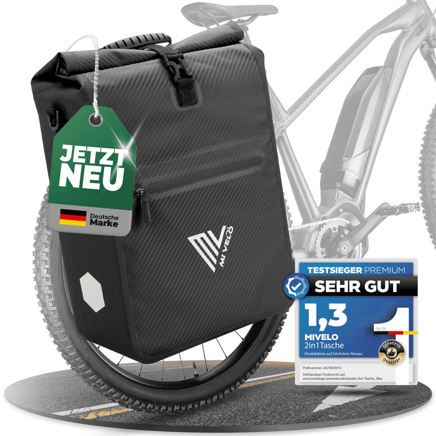 fahrrad gepäckträger mit tasche mountainbike 2in1 Fahrradtasche für Gepäckträger 25L „MAX“ – MIVELO