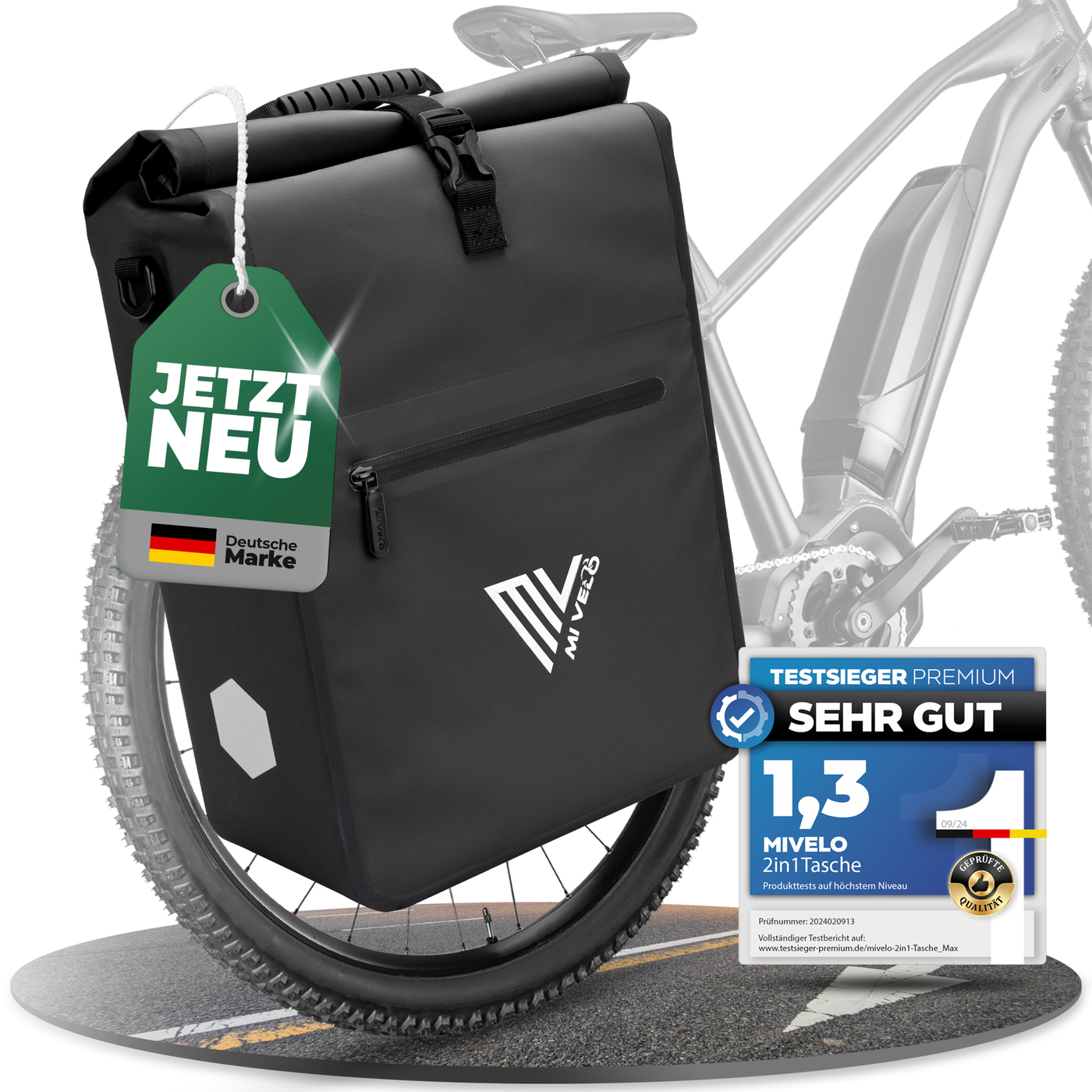 gepäckträger mit tasche für mountainbike 2in1 Fahrradtasche für Gepäckträger 25L „MAX“ – MIVELO