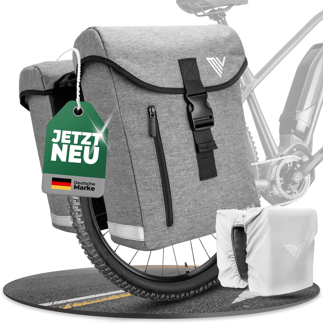 Fahrrad Doppeltasche aus recyceltem Material 36L 