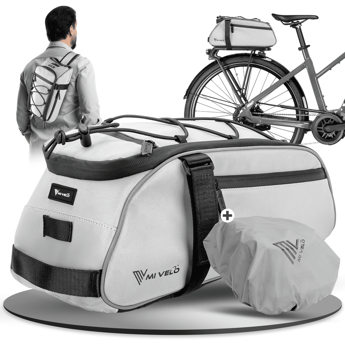 Gepäckträgertasche mit 3in1 Funktion aus recyceltem Material "Neo"