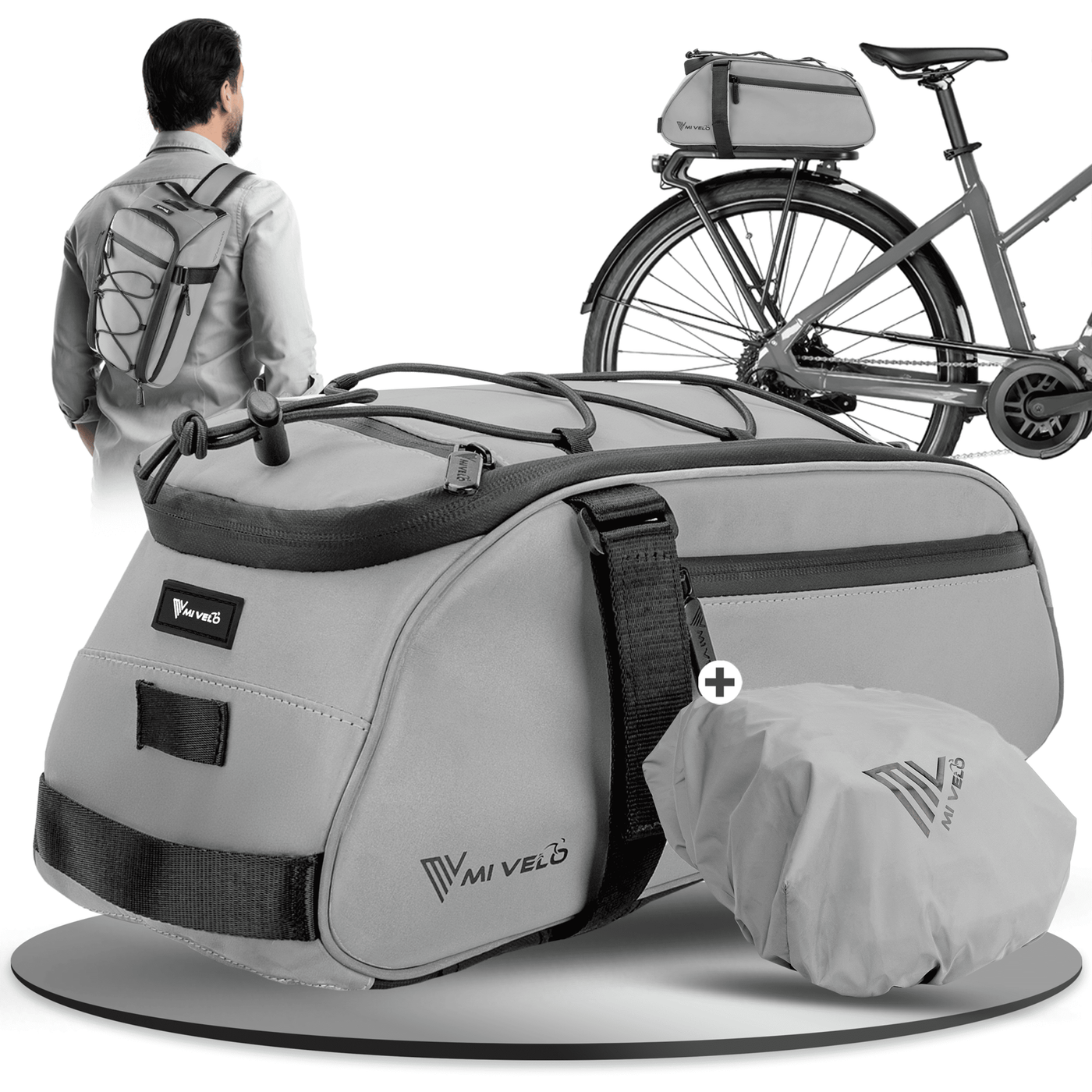 Gepäckträgertasche mit 3in1 Funktion aus recyceltem Material "Neo"