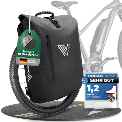 3in1 Fahrradtasche & Rucksack wasserdicht 20L "PRIMUS"