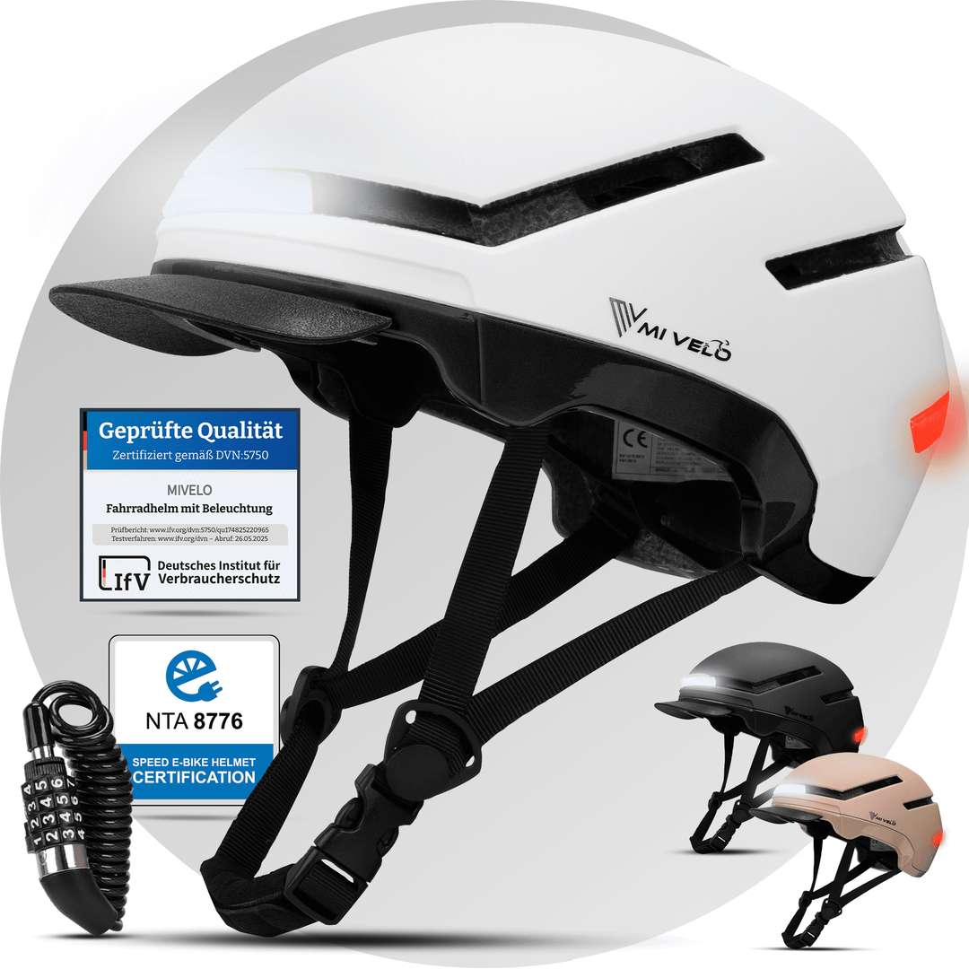 fahrradhelme modern Fahrradhelm NOVA NTA zertifziert mit 360° Beleuchtung – MIVELO