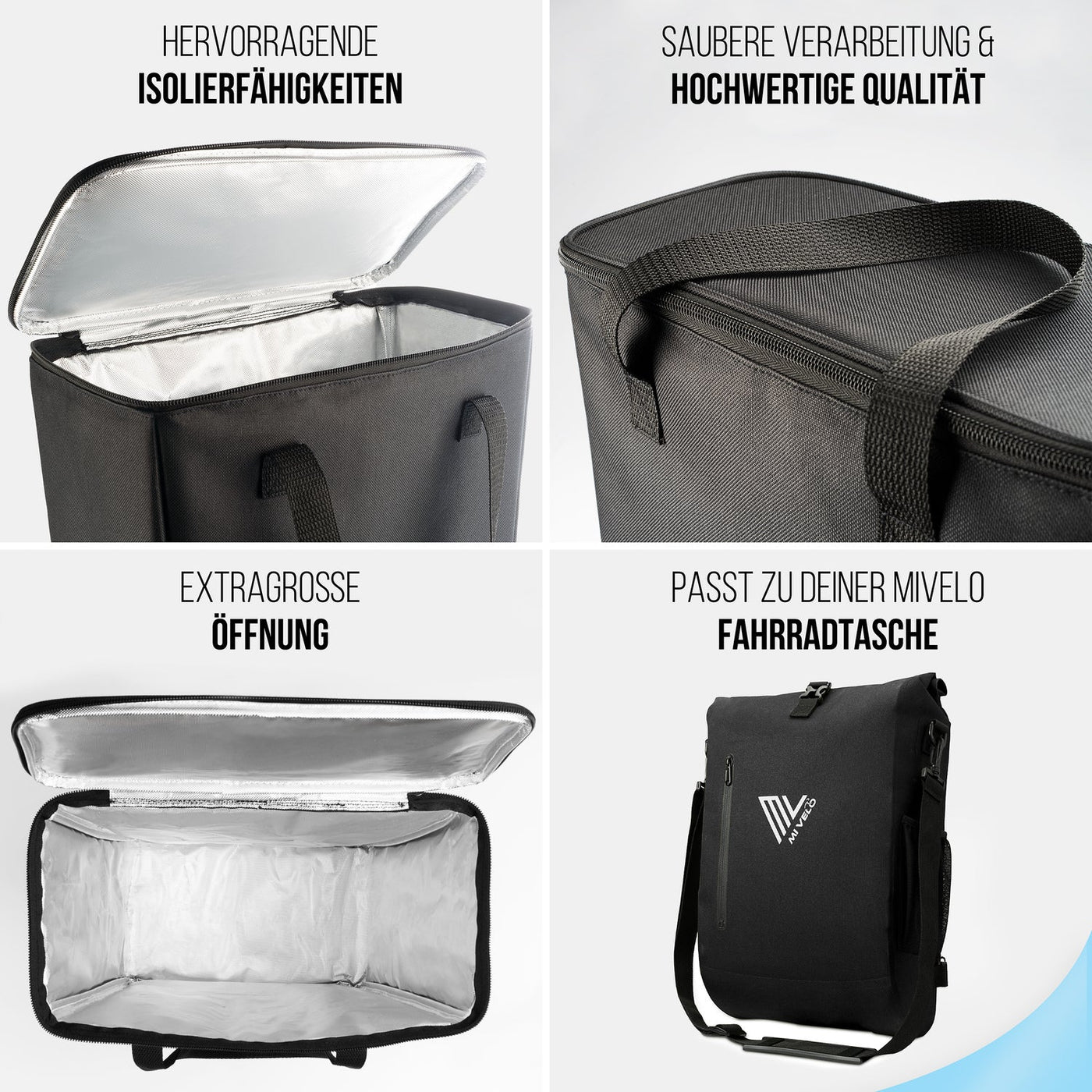 Kühltasche Isoliertasche passend zu Mivelo Fahrradtasche Gepäckträgertasche