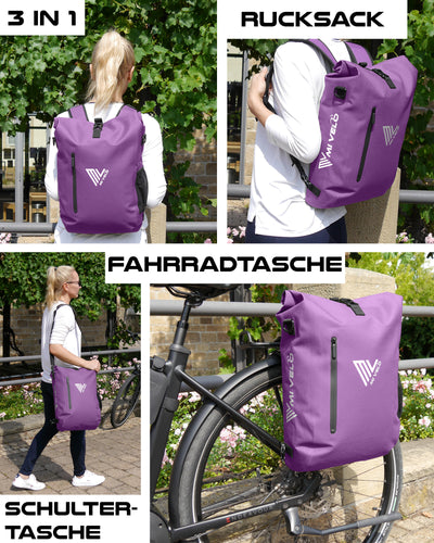 3in1 Fahrradtasche & Rucksack wasserdicht 20L "PRIMUS"