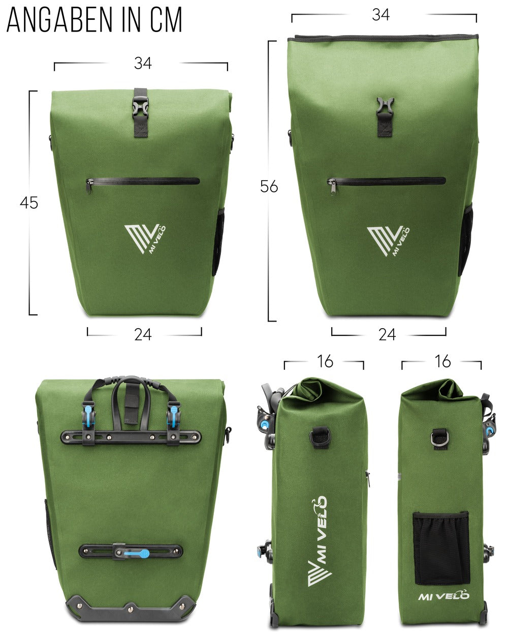 ice fahrradtasche MiVelo B-Ware 2in1 Fahrradtasche Umhängetasche 25L wasserdicht – MIVELO