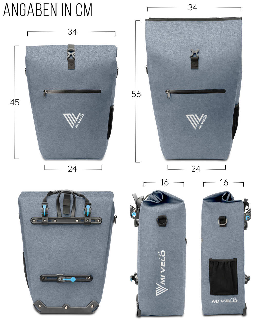 fahrradtasche zum umhängen MiVelo B-Ware 2in1 Fahrradtasche Umhängetasche 25L wasserdicht – MIVELO
