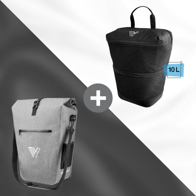 2 in 1 Fahrradtasche 25L + Packtasche 10L "Spar-Bundle"