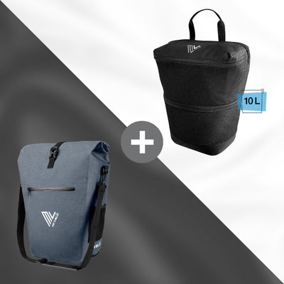 2 in 1 Fahrradtasche 25L + Packtasche 10L "Spar-Bundle"