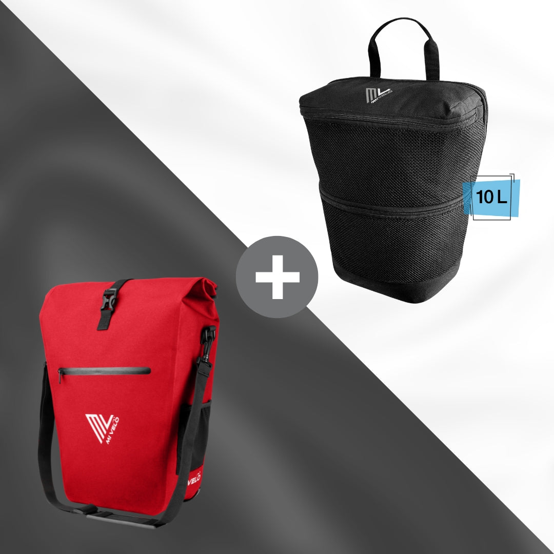 2 in 1 Fahrradtasche 25L + Packtasche 10L "Spar-Bundle"