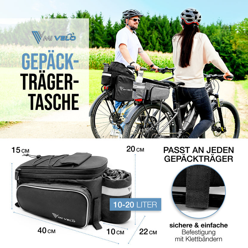 MIVELO - Gepäckträgertasche erweiterbar 10-20L "FELIX"