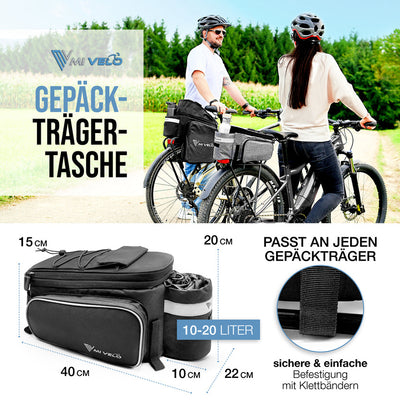 MIVELO - Gepäckträgertasche erweiterbar 10-20L "FELIX"