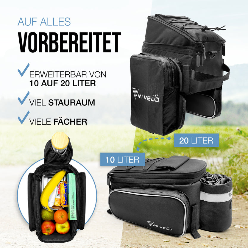MIVELO - Gepäckträgertasche erweiterbar 10-20L "FELIX"