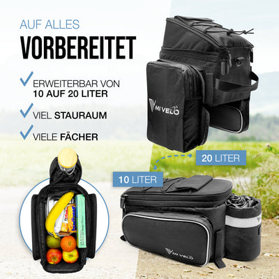 MIVELO - Gepäckträgertasche erweiterbar 10-20L "FELIX"