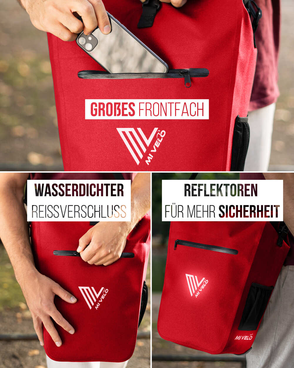 2 in 1 Fahrradtasche 25L + Packtasche 10L "Spar-Bundle"