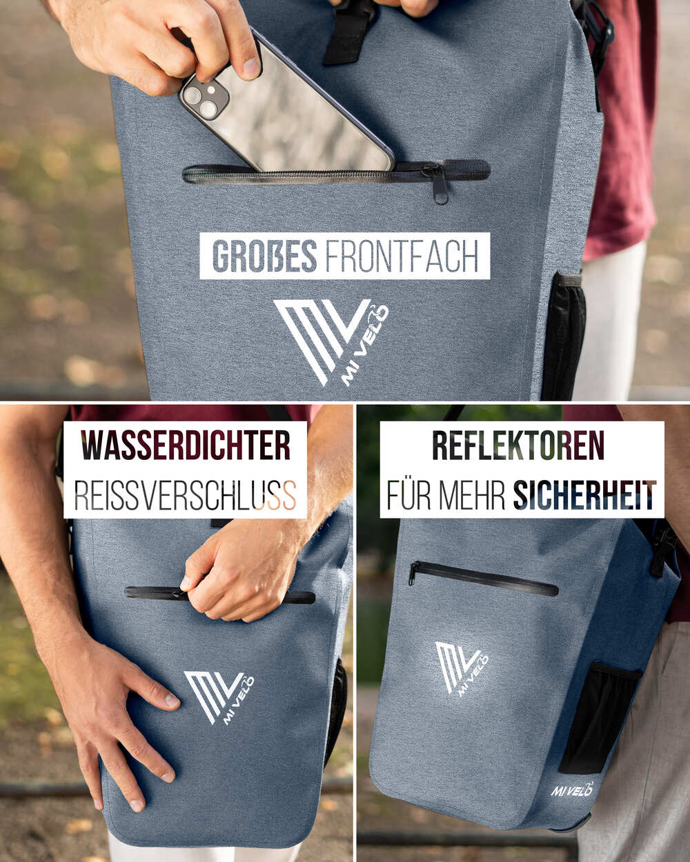 2 in 1 Fahrradtasche 25L + Kühltasche 20L "Spar-Bundle"