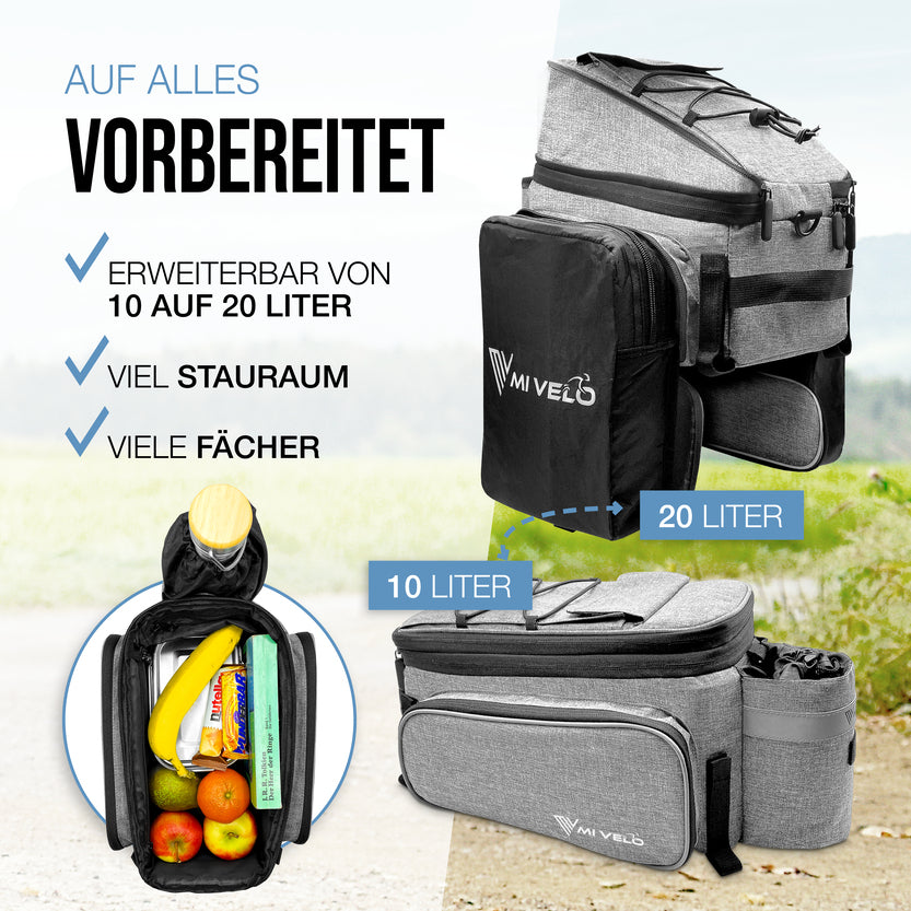 MIVELO - Gepäckträgertasche erweiterbar 10-20L "FELIX"