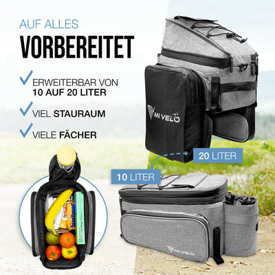 MIVELO - Gepäckträgertasche erweiterbar 10-20L "FELIX"